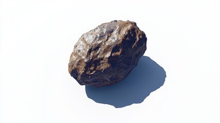 Oval Rock on White Background
