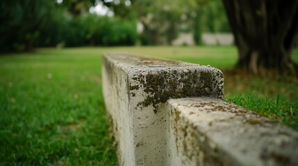 Park Wall Detail in Lush Grass