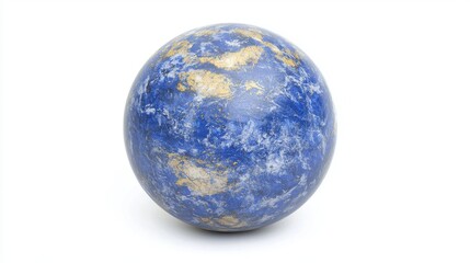 Polished Lapis Sphere on White