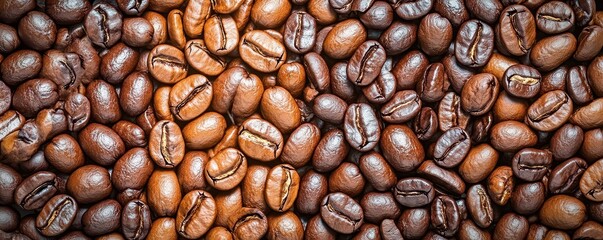 Obraz premium Close-Up View of Freshly Roasted Coffee Beans in Various Colors
