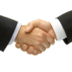 Two men shaking hands in a business setting