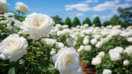 Fototapeta premium rows white roses