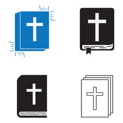 Obraz premium Bible book with church symbol logo vector