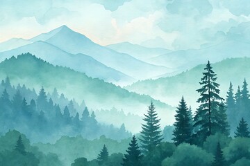 Misty Mountain Landscape