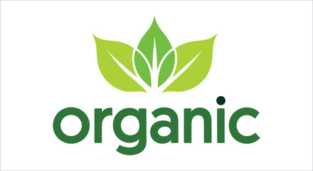 Natural organic green leaves logo vector. Organic green leaf logo vector for eco-friendly product packaging. Simple green organic logo design for natural product promotion