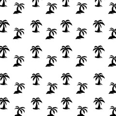 Tropical palm tree cartoon background. Palm tree seamless vector pattern