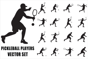 Pickleball Player Vector Set Collection