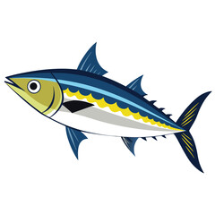 mackerel-fish-colorful-vector-isolated-image-on white background 