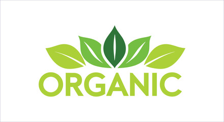 Natural organic green leaves logo vector. Organic green leaf logo vector for eco-friendly product packaging. Simple green organic logo design for natural product promotion