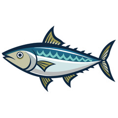 mackerel-fish-colorful-vector-isolated-image-on white background 