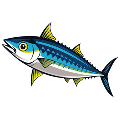 mackerel-fish-colorful-vector-isolated-image-on white background 
