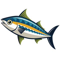 mackerel-fish-colorful-vector-isolated-image-on white background 