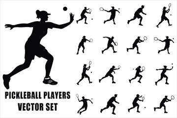 Realistic Pickleball Player Vector Graphics