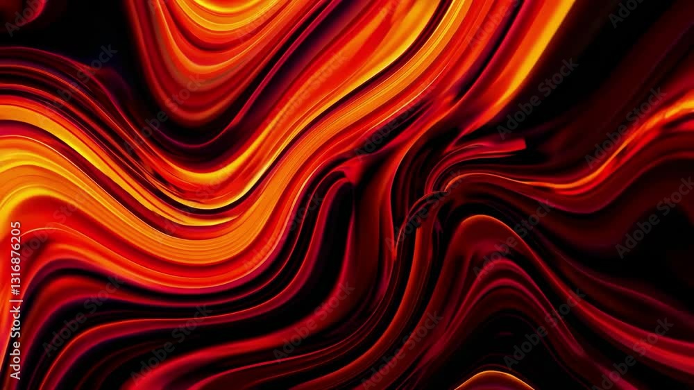 Poster vibrant red and orange swirling abstract pattern, dynamic energy concept
