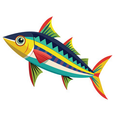 Obraz premium mackerel-fish-colorful-vector-isolated-image-on white background 