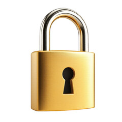 Naklejka premium Close-up of a golden security padlock.
