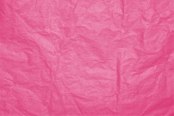 Fototapeta premium Full frame rough texture background of bright pink wrinkled paper.