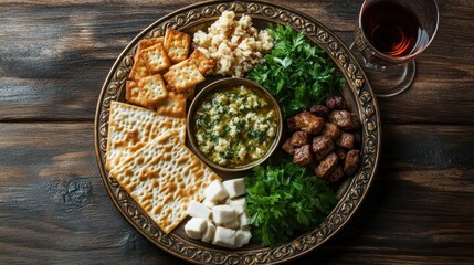 Mediterranean platter with assorted snacks