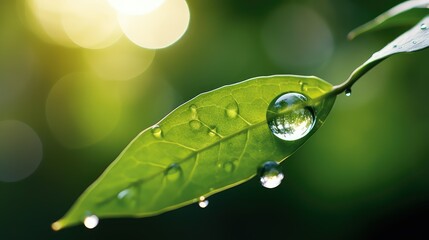 Fototapeta premium leaf water drop background