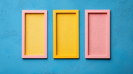Colorful Frames on Blue Background