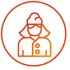 Vector Design Lady Chef Icon Style
