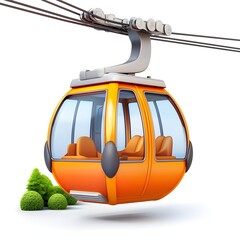 Colorful gondola lift in scenic landscape