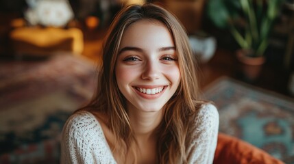 Smiling Woman with Split Personality