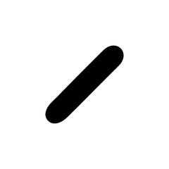 Bold slash symbol in hand drawn style. Vector illustration isolated on white background. For typography, font, lettering, logo, shop, sales, signboard, education, branding, presentation.