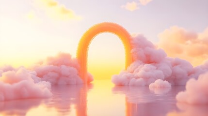 Yellow Archway in Clouds.