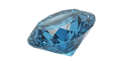 Gemstone Sitting Beautifully Blue Jewel on White Background with Shadow