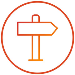 Vector Design Signboard Right Icon Style