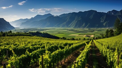 Fototapeta premium grapevines green landscape