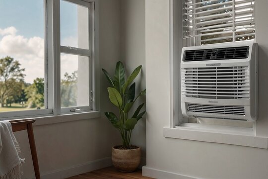 Contemporary Air Conditioning Unit in Bright Minimalist Interior