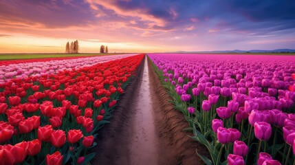 Fototapeta premium flowers springtime road