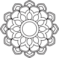 Outline Mandala for Coloring Book Page. Oriental Mandala vector. Mandala Coloring book line art vector illustration.