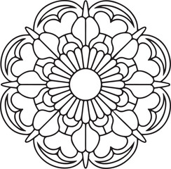 Outline Mandala for Coloring Book Page. Oriental Mandala vector. Mandala Coloring book line art vector illustration.