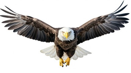 Naklejka premium intense eagle white background