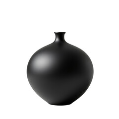 Fototapeta premium Elegant Black Vase Against Transparent Background