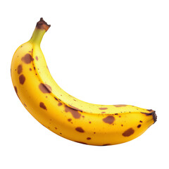 Spoiled Banana with Brown Spots Isolated on Transparent Background