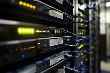 Naklejka premium Networking rack solutions in visual display 