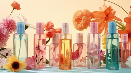 toner beauty product bottles