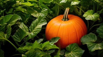 vibrant pumpkins leaves