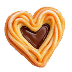 Fototapeta premium Heart-shaped cookie with melted chocolate filling