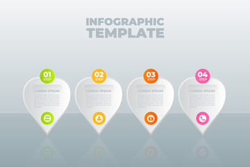Four-step infographic template on gray background (1)