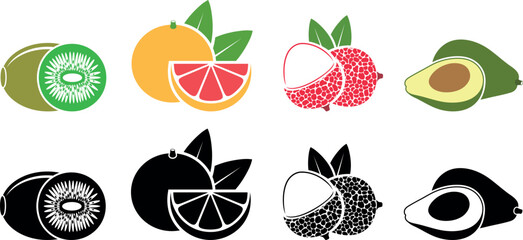 Fruit logo. Isolated fruit on white background