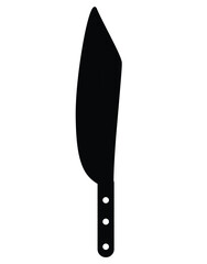 Cute cartoon hand drawn vector butcher knife silhouette.