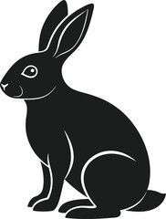 Elegant Rabbit Silhouette Vector – Perfect for Spring and Easter Designs