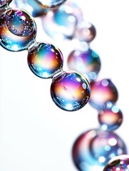 Iridescent Bubbles Chain Abstract Art Photography