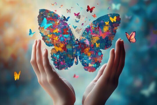 World Autism Awareness Day, child boy or girl, colorful puzzles