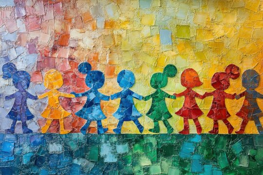 World Autism Awareness Day, child boy or girl, colorful puzzles